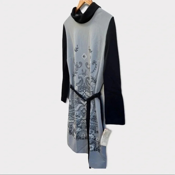 Vintage‎ 1970s Palisade Double Knit Polyester Dress Gray Black Print Belt Sz 18‌ - Picture 9 of 12